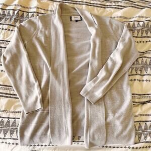 Maine New England Ultrasoft knitwear Gray Open-Front Sweater womens size 16